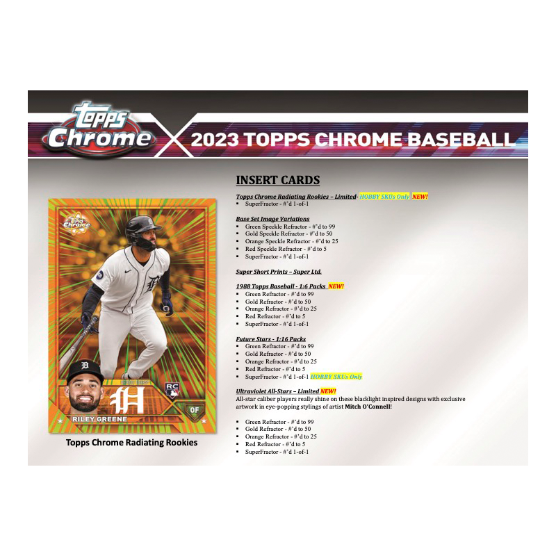 2023 Topps Chrome Baseball Hobby Box