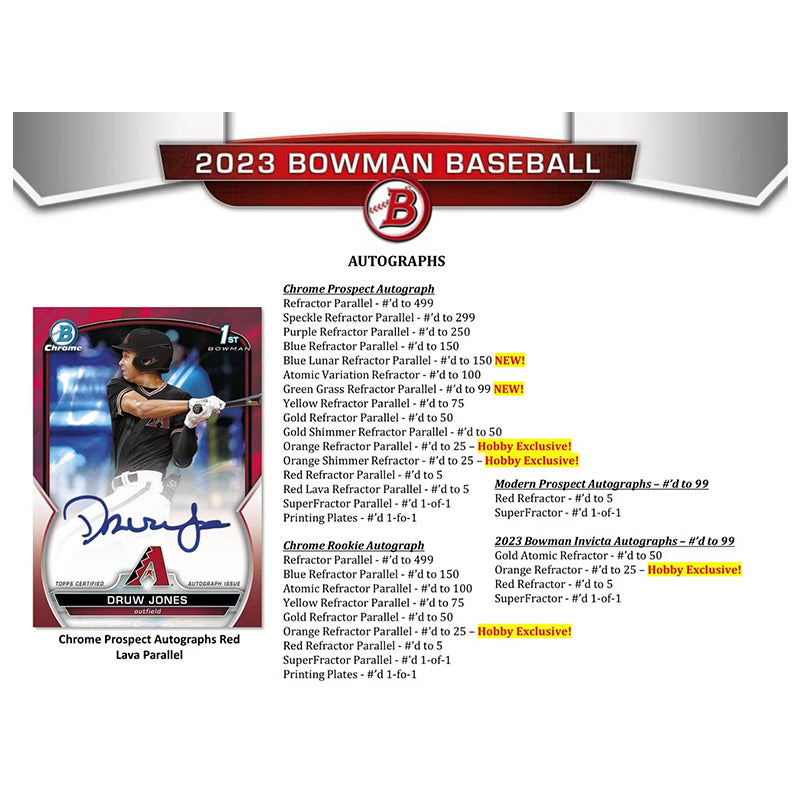 2023 Bowman Baseball Hobby Box