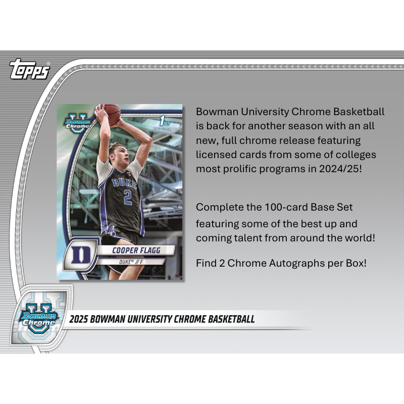 2024/25 Bowman Chrome University Basketball Hobby Box