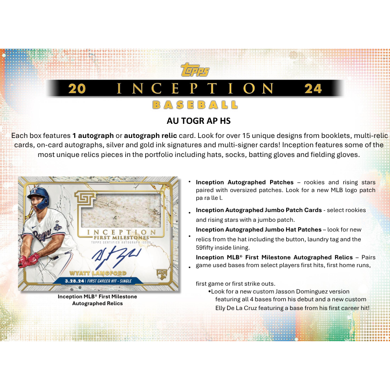 2024 Topps Inception Baseball Hobby 8 Box Case