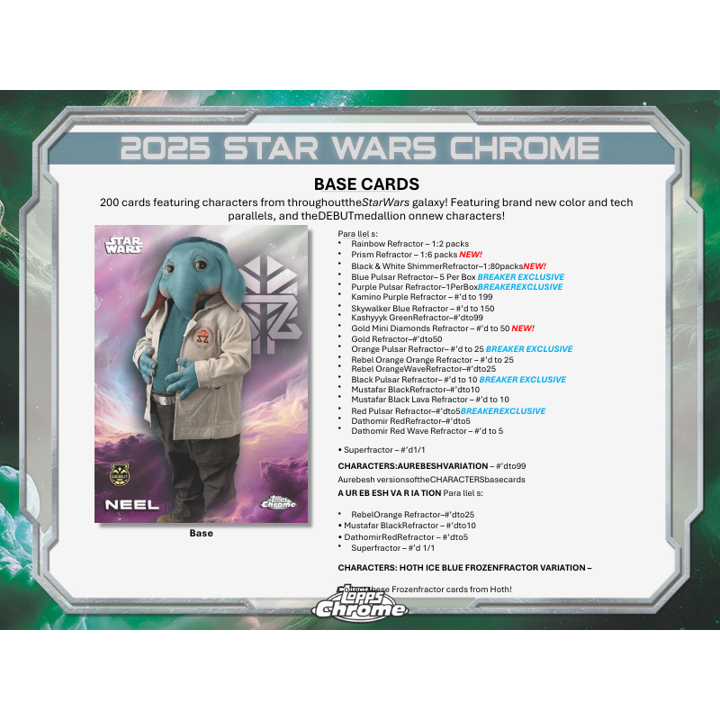 2025 Topps Chrome Star Wars Breaker's Delight Box