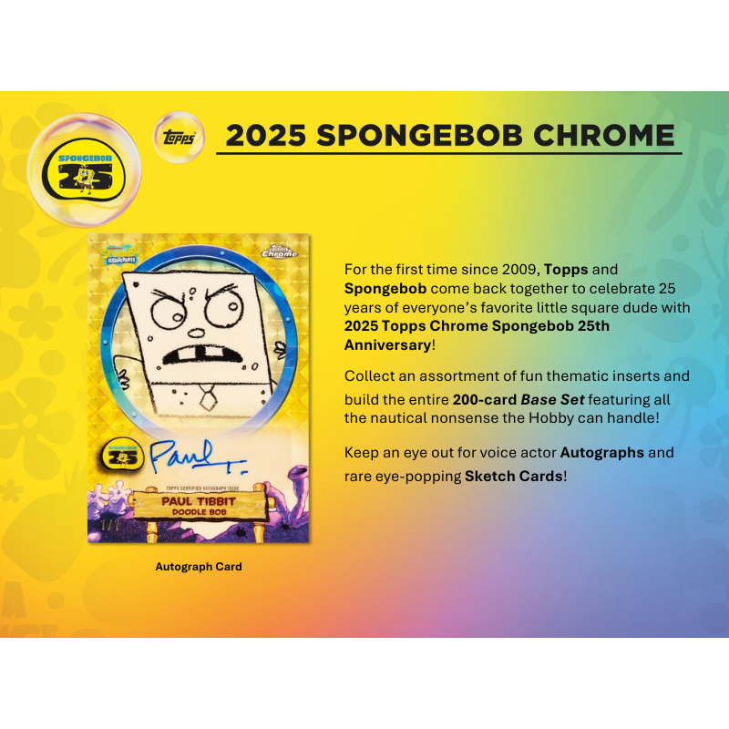 2025 Topps Chrome Spongebob 25th Anniversary Hobby Box