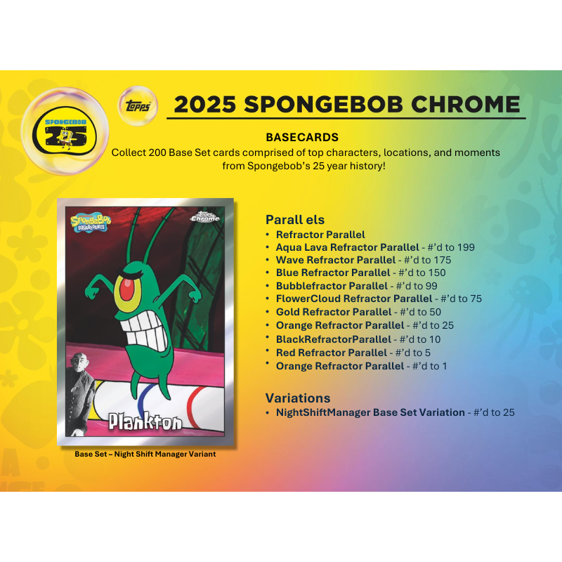2025 Topps Chrome Spongebob 25th Anniversary Hobby Box